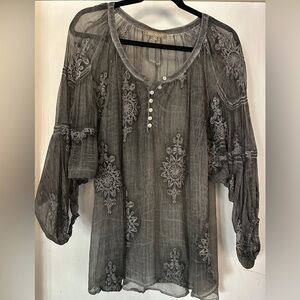 YAUVAN Boho Embroidered Blouse